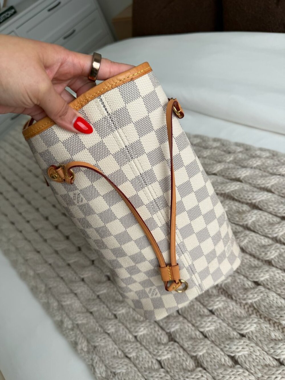 Louis Vuitton Neverfull MM - Damier Azur, Rose Ballerine + Pochette - Picture 3 of 13